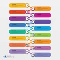 Infographic for presentation 16 step. vector