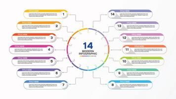 Infographic for presentation 14 step and icons vector