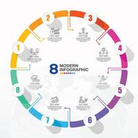 Infographic with 8 steps and icons. vector