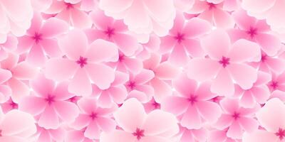 Spring seamless pattern with sakura flowers. Botanical pink background with petals. illustration for banners vector
