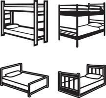 Bed Set Silhouette Bundle ,Bed, dry, artwork, collection, illustration, growth, silhouette, trunk, set vector