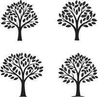 Tree Silhouette Set ,tree, dry, artwork, collection, illustration, growth, silhouette, trunk, set vector