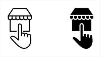shopping online icon set on white background. vector