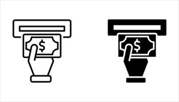 withdraw icon set on white. vector