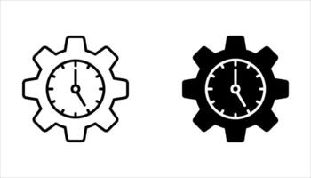 time management icon set on white background. vector