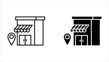 store location icon seton white background. vector