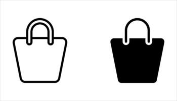 shopping bag icon set on white background. vector