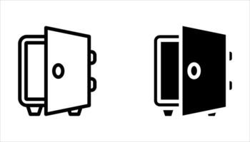 safe icon set on white background. vector