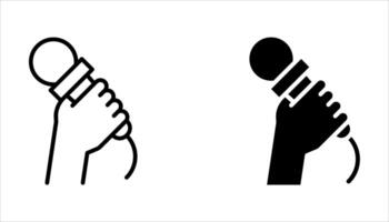 microphone icon set on white vector