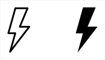 lightning icon set on white vector