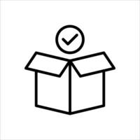 open box icon set on white background, vector