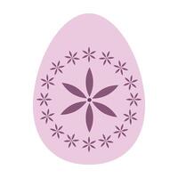 Playful and Decorative Easter Egg with Bunnies, Flowers and Vibrant Patterns. vector