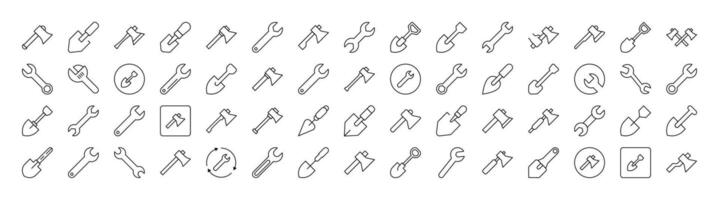 Brick Wall, Building Line Icon Collection. Outline Signs for Graphic and Web Design, Apps, Adverts, Various Cards vector