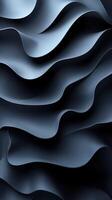Textured dark blue fabric creates a wave-like pattern, showcasing depth and movement in an artistic design element photo