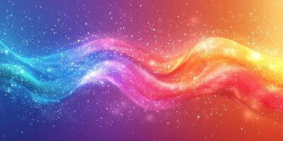 Colorful abstract waves with sparkling effects creating a vibrant and dynamic background for creative designs photo