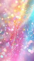 Colorful bokeh effects create a dreamy atmosphere with shimmering lights and pastel hues in a vibrant display photo