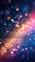 Colorful bokeh lights create a magical atmosphere during a night event or celebration photo