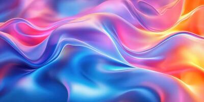 Colorful flowing fabric creates a vibrant abstract pattern in soft shades of blue, pink, and orange photo