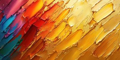 vívido resumen petróleo pintura con vibrante colores exhibiendo dinámica textura y movimiento foto