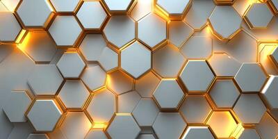 Unique hexagonal pattern with golden highlights and metallic accents in a modern design photo