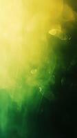 Swirling patterns of green and yellow light create an abstract background with a dreamy atmosphere in a dimly lit environment photo