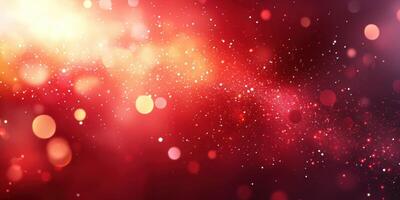 Captivating display of red and gold bokeh lights creating a dreamy atmosphere photo