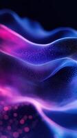 Vibrant wave patterns create a stunning display of colors in a digital landscape at dusk photo