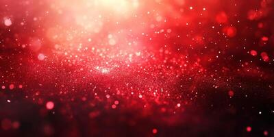 Sparkling red particles create a magical atmosphere during a festive evening celebration photo