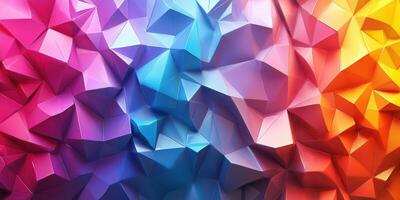 Colorful abstract geometric patterns showcase vibrant hues and textures in a 3D design photo