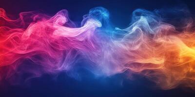 Vibrant swirls of colorful smoke blending in an abstract artistic display photo