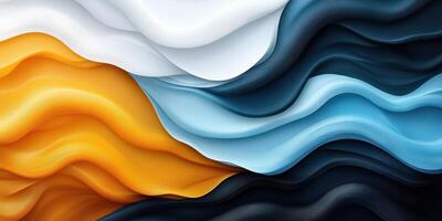 Colorful wave patterns flowing together in an abstract art composition with smooth textures and contrasting tones photo