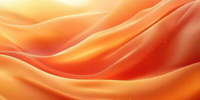 Abstract visualization of flowing orange fabric with soft folds and gradients in a serene background during daylight photo