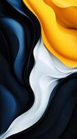 Bold abstract waves of color in a fluid design showcasing yellow, white, and black tones in contemporary art form photo