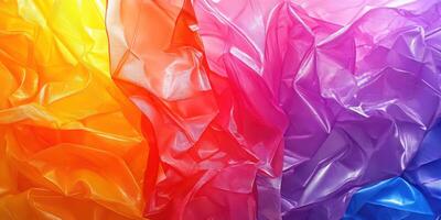 Bright and vibrant colors of crumpled fabric create an eye-catching abstract pattern for artistic expression photo