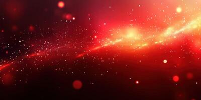 Vibrant cosmic background featuring a glowing red galaxy with stars in deep space photo