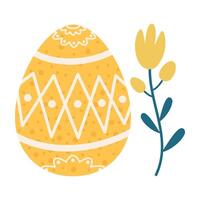 Cute and Colorful Easter Egg Design with Bunnies, Hearts, and Floral Patterns. vector