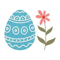 Cute and Colorful Easter Egg Designs with Bunnie, Hearts, and Floral Patterns vector