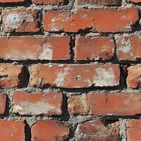 Weathered Red Brick Wall Close-Up photo