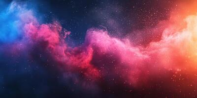 Colorful cosmic nebula with swirling clouds of gas and stardust in deep space photo