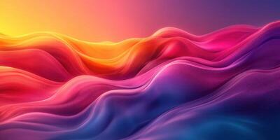 Vibrant waves of color cascade across the horizon during a stunning sunset in a surreal landscape photo