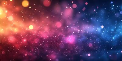 Colorful abstract background with glowing particles in a vibrant cosmic pattern photo