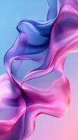 Colorful flowing abstract fabric with soft waves under gentle lighting in a serene atmosphere photo