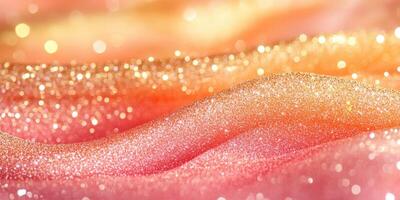 Shimmering waves of sparkling pink and orange hues create a dreamy landscape of light and texture photo