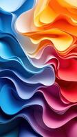 Colorful swirling paper texture creates vibrant abstract design in a captivating display of hues photo