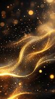 Golden swirls of sparkling light create a mesmerizing flow in an abstract setting during a night event photo