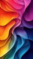 Colorful abstract waves flow seamlessly from warm to cool tones in a captivating gradient design photo
