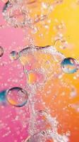 Vibrant water bubbles create mesmerizing patterns against a colorful backdrop at a fun summer event photo