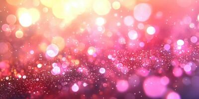 Colorful bokeh lights create a magical atmosphere during a celebration in an outdoor setting at dusk photo