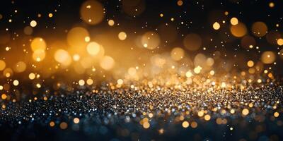 Stunning display of golden and shimmering lights creating a magical atmosphere photo