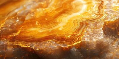 Stunning layers of golden-brown agate showcasing intricate patterns and textures under natural light photo
